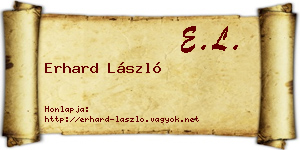 Erhard László névjegykártya